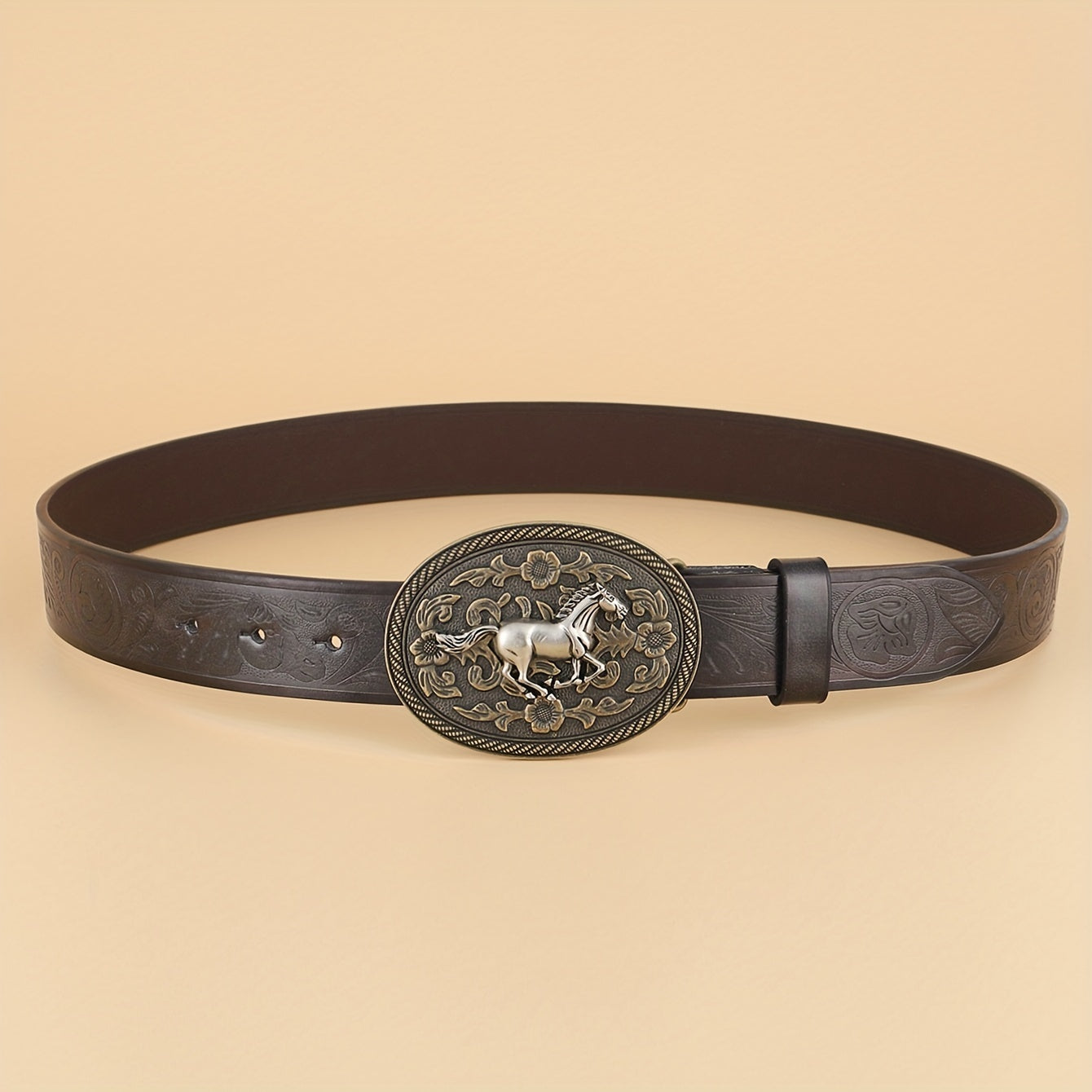 Embossed Leather Belt Vintage Casual Business Belt Men