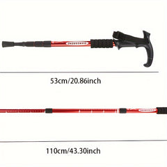 4-Section T Handle Hiking Pole Outdoor Travel Walking Stick Trekking Pole