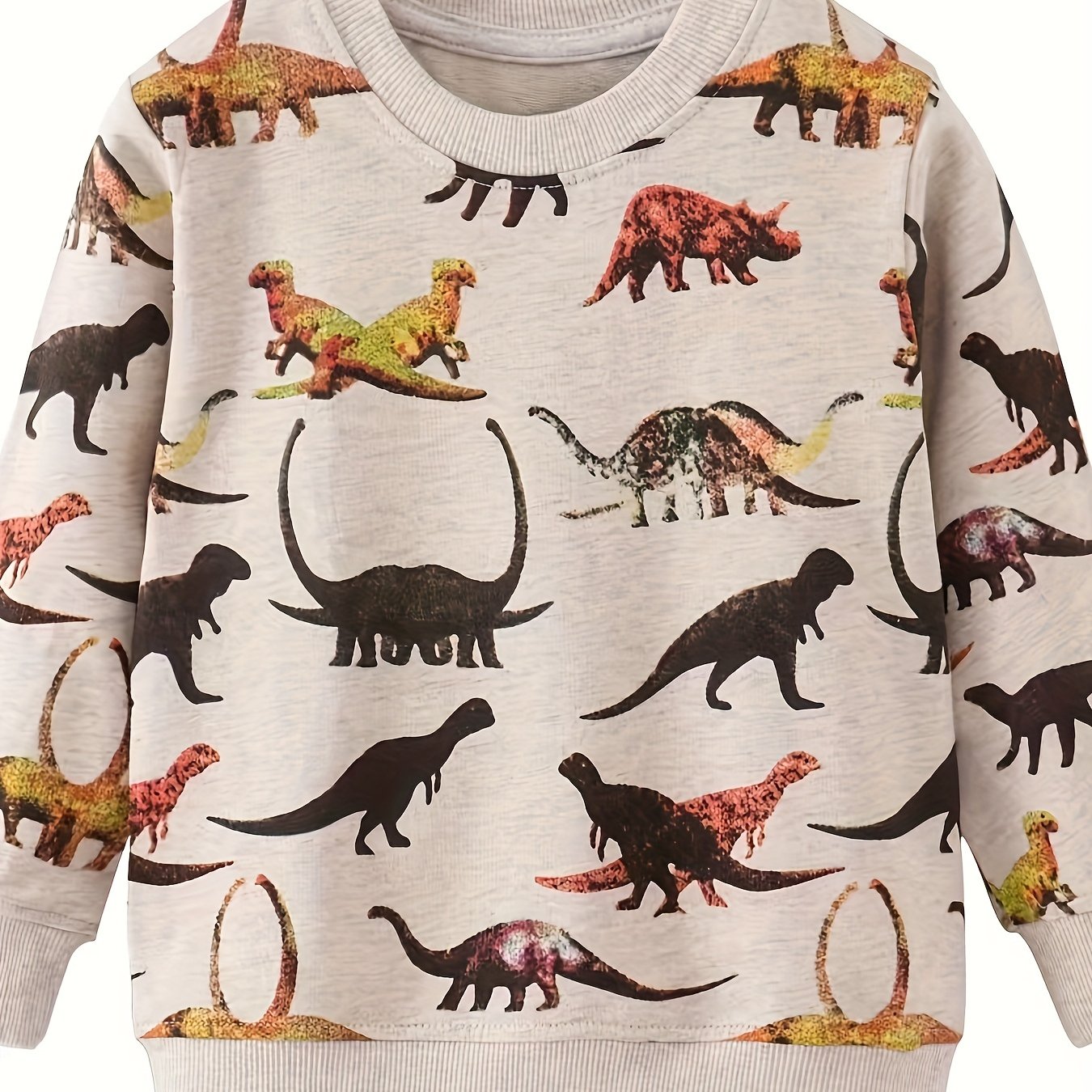 Boys Dino Print Sweatshirt Stretch Fabric