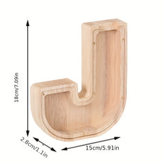 Wooden Piggy Bank Coin Piggy Bank DIY Children Letter Decorated Gift