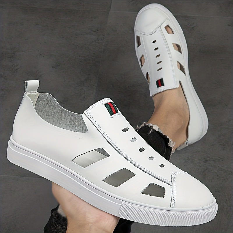 Men's Cut Out Slip On Loafers Summer Casual Walking Shoes
