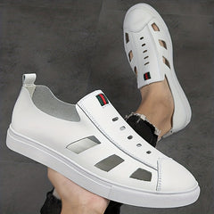 Men's Cut Out Slip On Loafers Summer Casual Walking Shoes