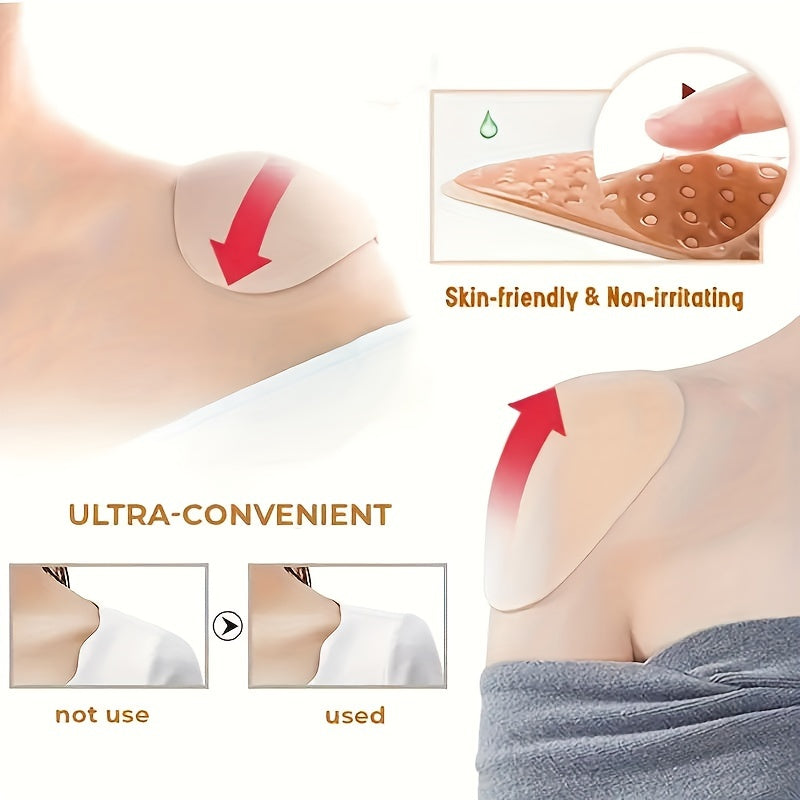 2pcs Invisible Silicone Shoulder Pads Removable Reusable Self adhesive