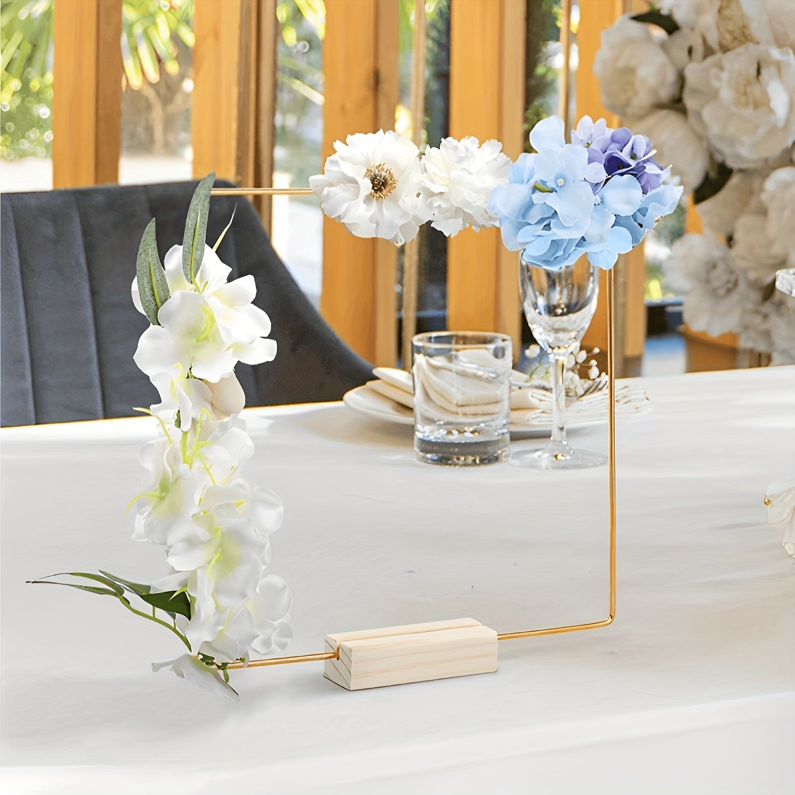 Square Metal Hoop Centerpiece Set for Wedding Decor & Crafts