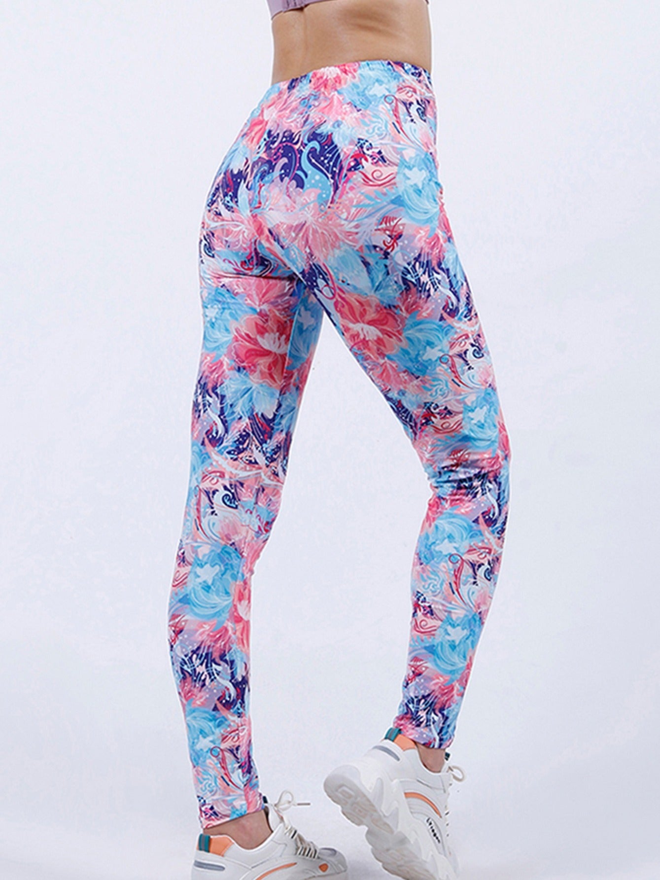 Floral Print Yoga Pants High Waist Leggings