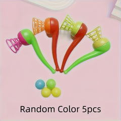 5pcs Magic Suspension Blowing Balls Toys Vibrant Colors with Nostalgic Pipes