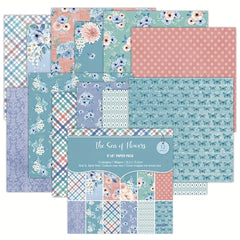 12pcs Vintage Flower Pattern Paper 6 6in DIY Scrapbook Material