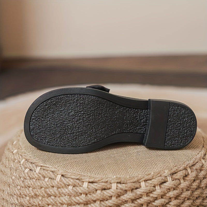 Women's Bowknot Chunky Heel Loafers