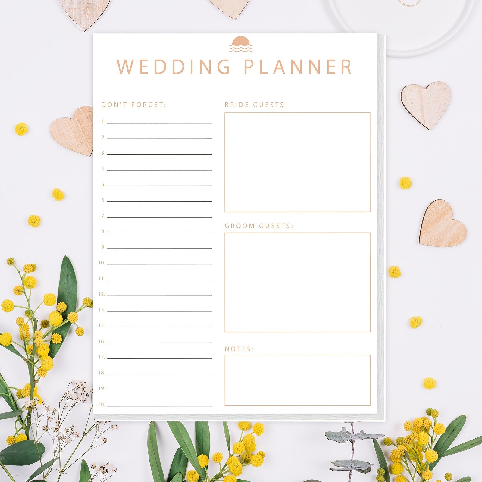 Wedding Planner Guide: Bride & Groom Guests, Notes