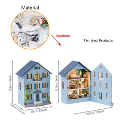 DollHouse Set With Furniture Creative House Puzzle Model Ornament Home Decor