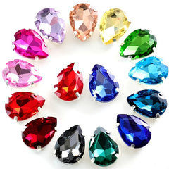 20pc Glitter Drop Crystal Rhinestone Glass Stones Beads DIY Craft Accessories