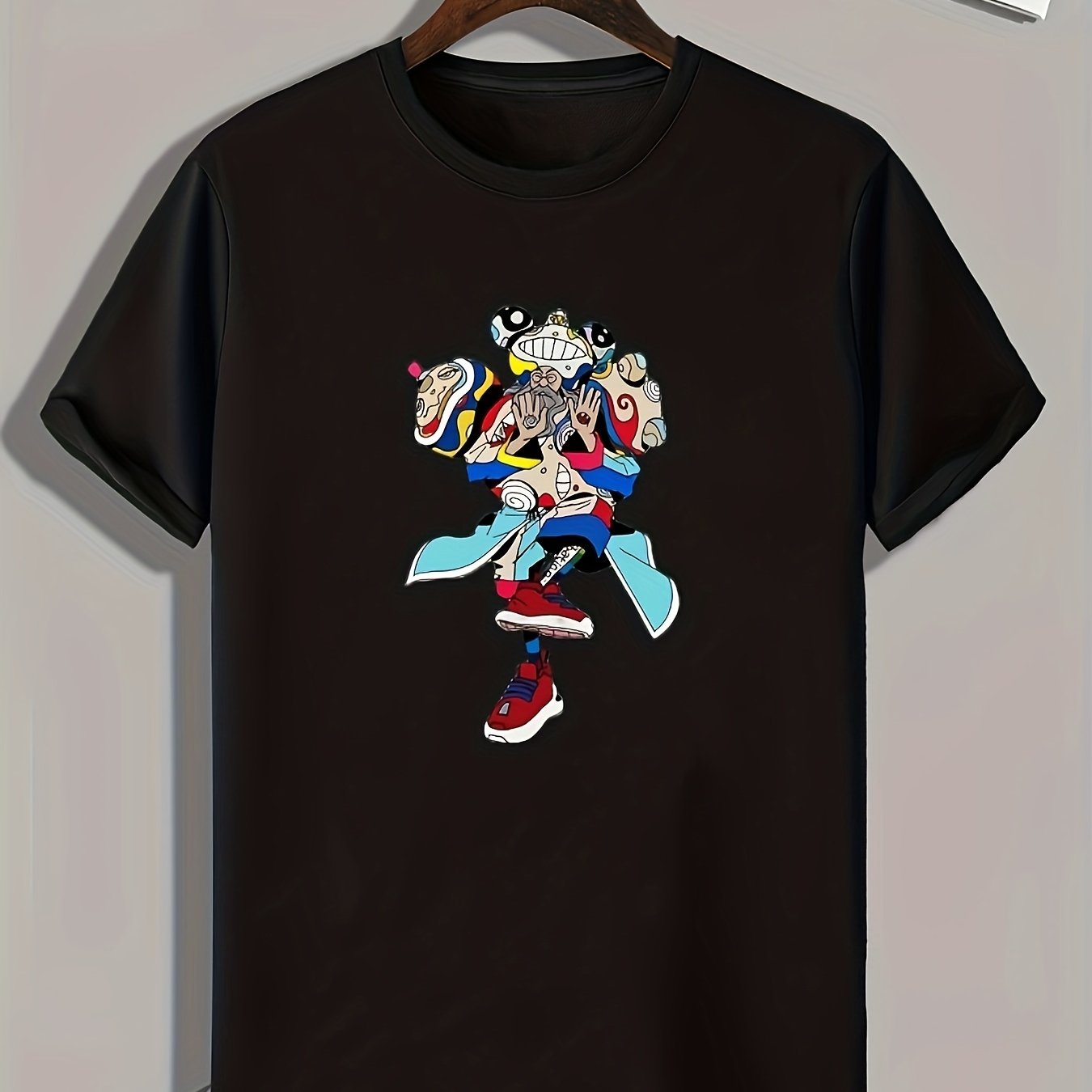 Cartoon Print Men's Sports Tshirt Graphic Tee Summer Outdoor Fitness Clothes