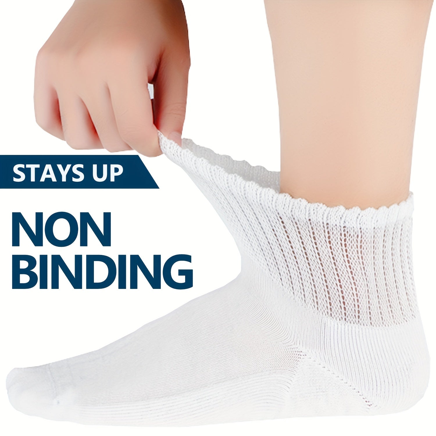 4 Pair Bamboo Non-Binding Diabetic Ankle Socks