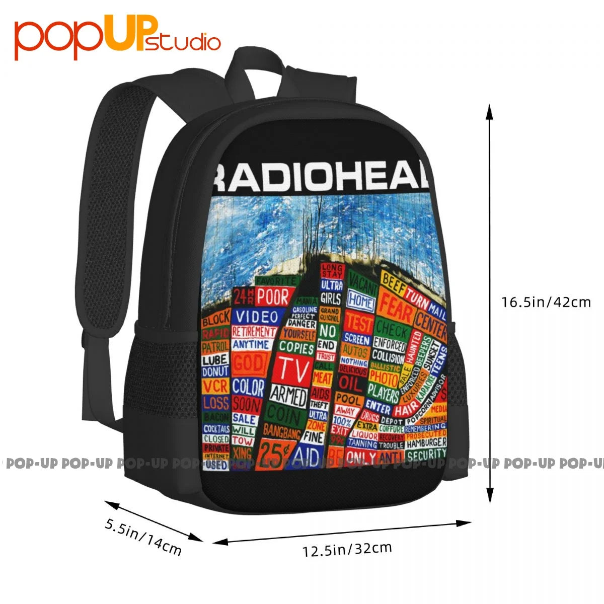 90S Radio Head Discography Backpack Large Capacity Art Print Sports Bag