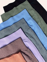7pcs Solid Yoga Shorts High Stretch Running Sports Fitness Shorts Women's
