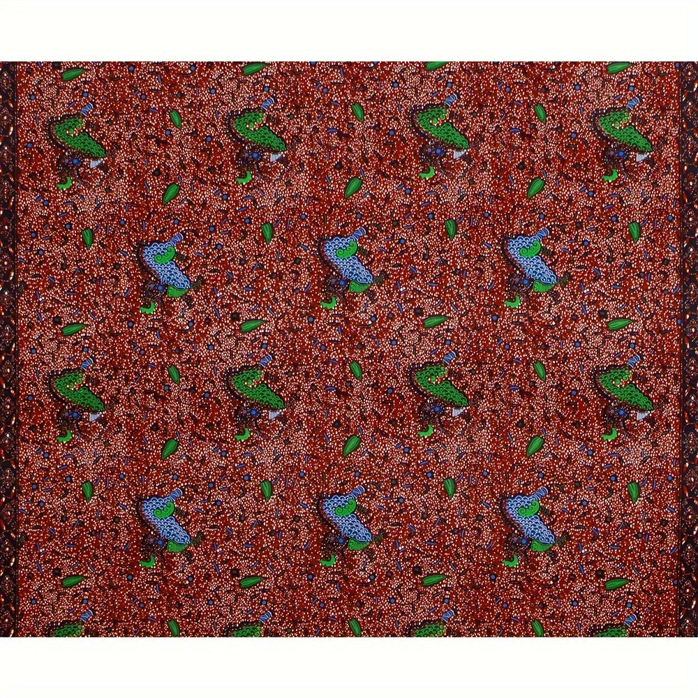 African Ethnic Style Wax Dye Printed Fabric Double sided Geometric Cloth