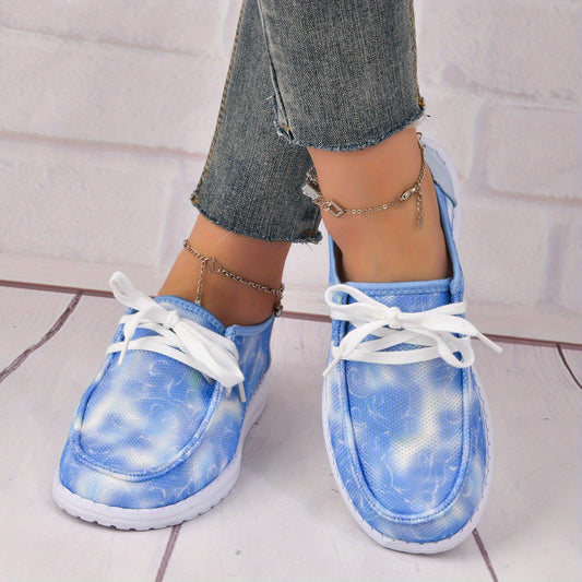 Women's Casual Canvas Lace-Up Flat Sneakers