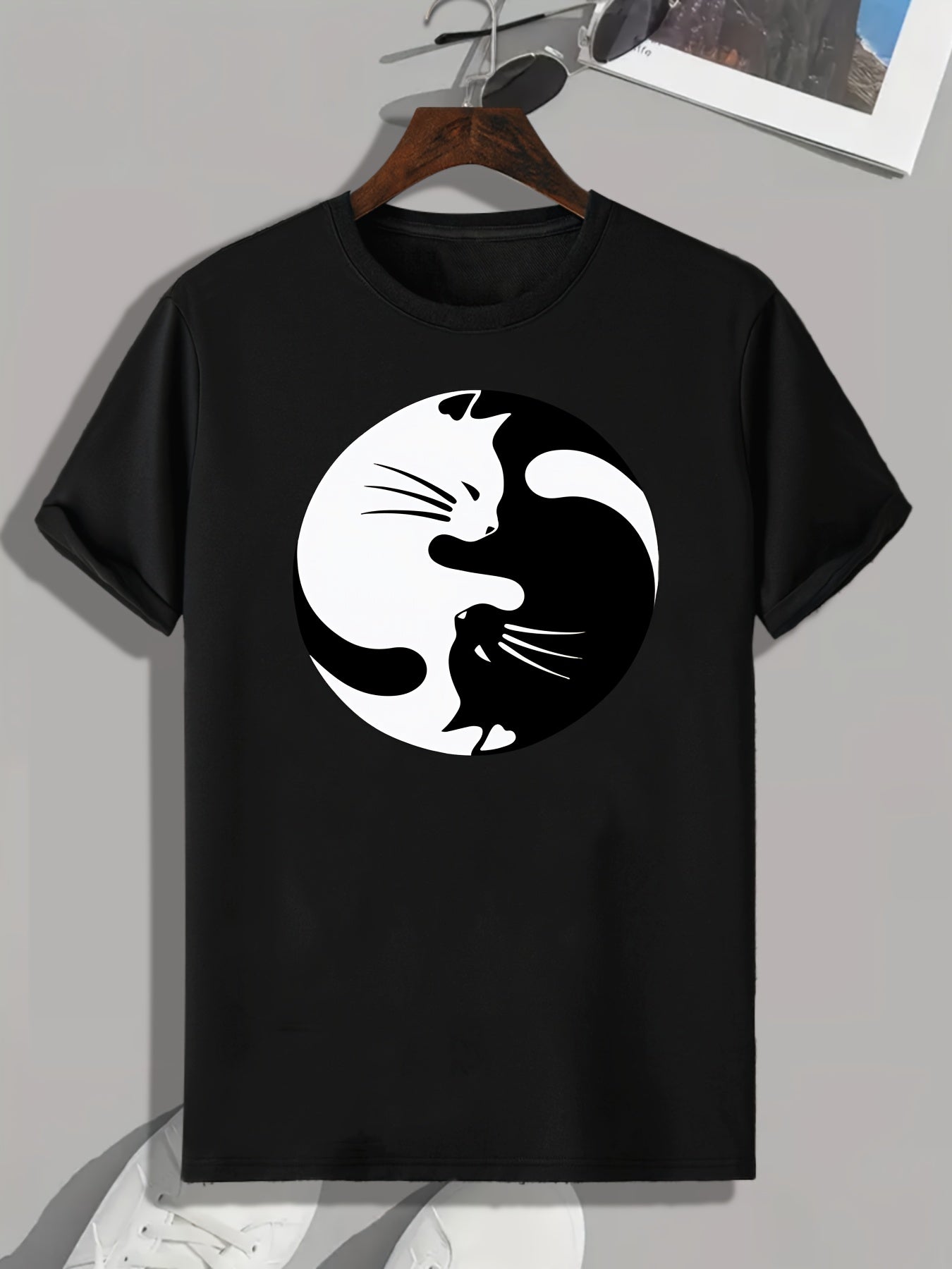 Cat Print Men's Graphic T shirt Casual Comfy Tees For Summer