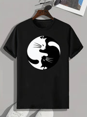 Cat Print Men's Graphic T shirt Casual Comfy Tees For Summer