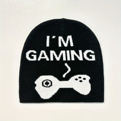 Knit Beanie Hat Gamepad Pattern Men Women