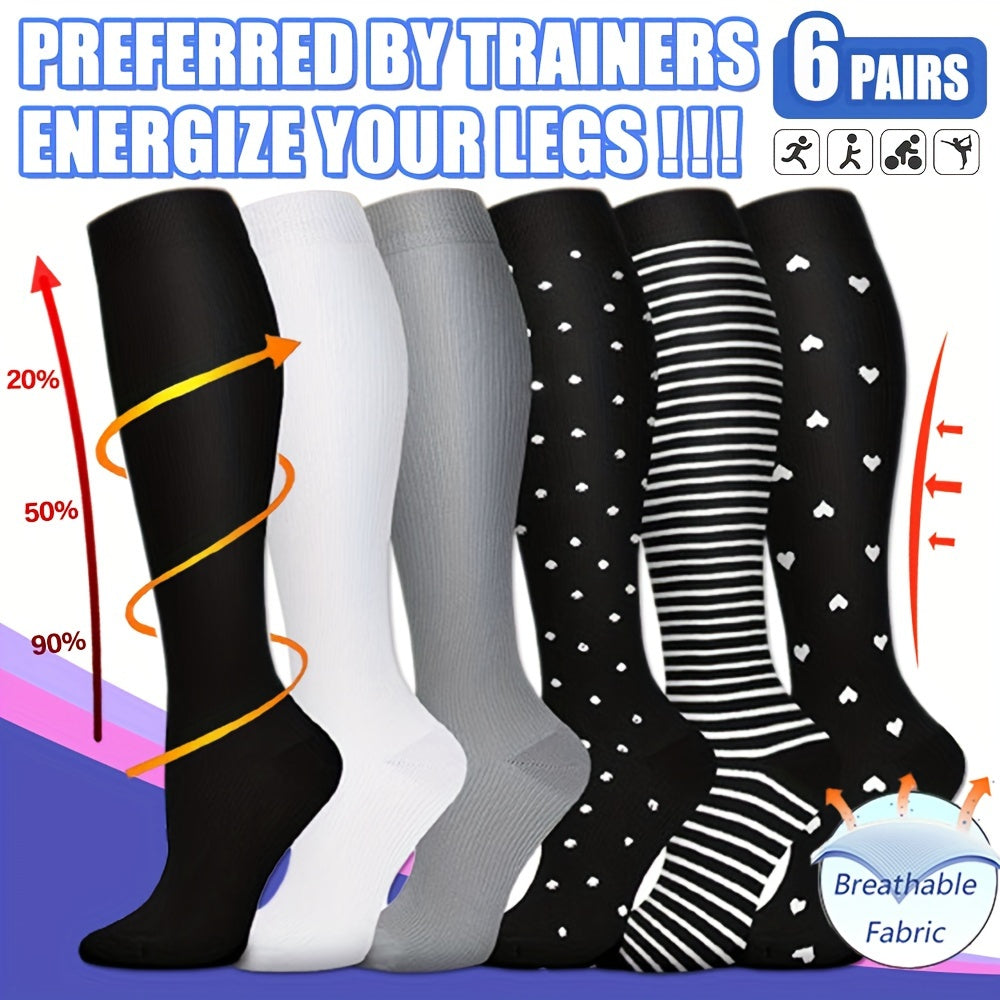 Compression Socks 15-20 mmHg Knee High for Women & Men Nurses Running