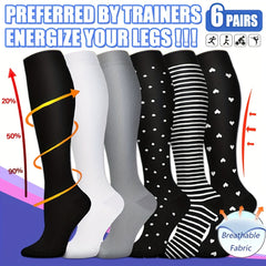 Compression Socks 15-20 mmHg Knee High for Women & Men Nurses Running