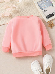 Newborn Baby Letter Print Long Sleeve Sweatshirt Round Neck Pullover