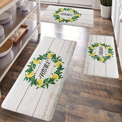 Lemon Printed Floor Mat Soft Laundry Room Rug Oriental Hallway Runner