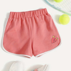 Girls Carrots Graphic Active Running Short Summer Athletic Shorts