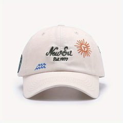 Sun Earth Embroidery Baseball Cap Curved Brim Dad Hats Lightweight Sports
