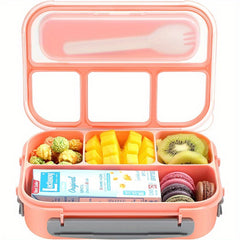 Adult Bento Box Lunch Container 1300ML 4 Compartment Pink