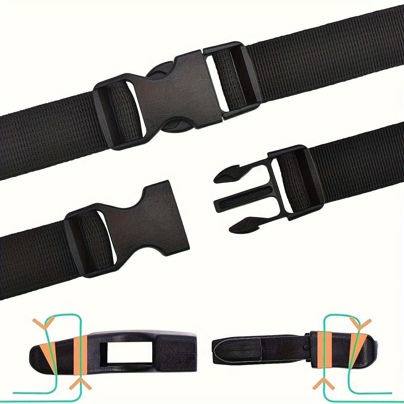 10pcs Double Adjustable Quick Release Buckles Heavy Duty Plastic Replacement