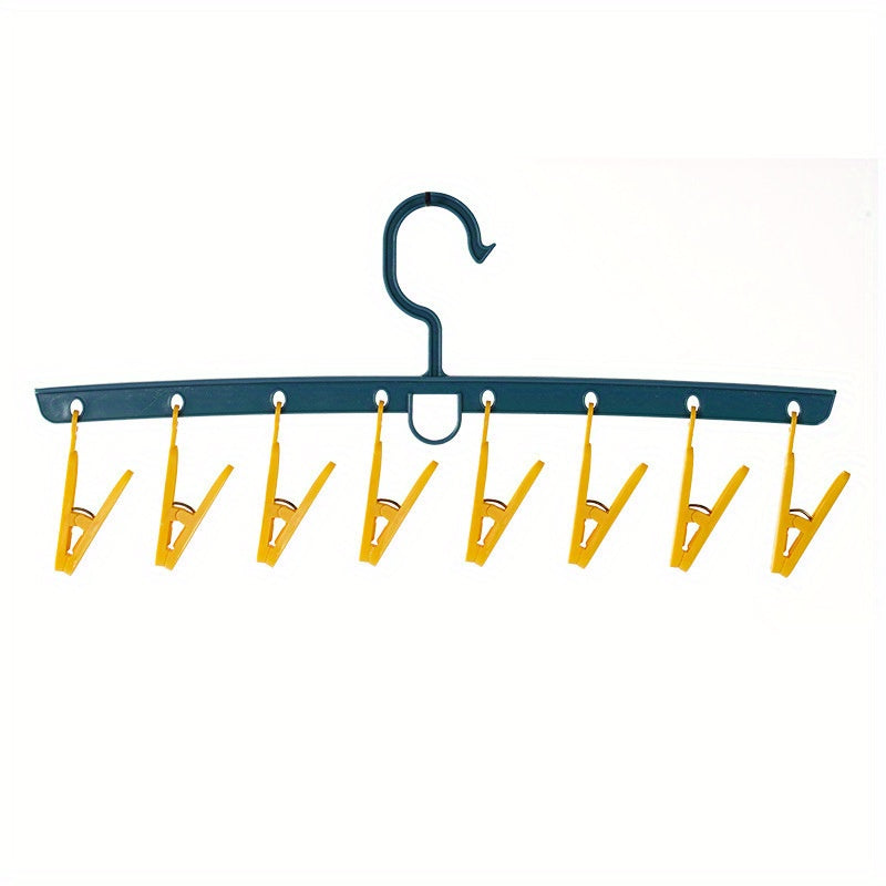 8 Clip Contrast Plastic Storage Hanger for Socks Underwear Hats