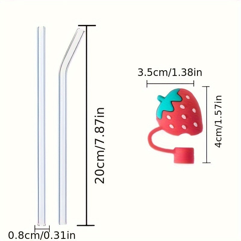 7pcs Cartoon Straw Tip Covers Reusable Leakproof Straw Plugs Cup Accessories