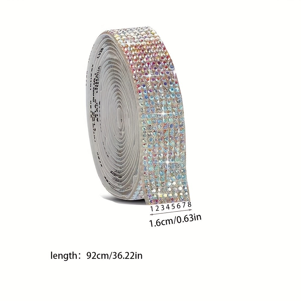 Crystal Rhinestone Strips Adhesive Diamond Ribbon Bling Sticker 2mm Rhinestone