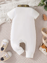 Baby Boy Short Sleeve Floral Print Jumpsuit