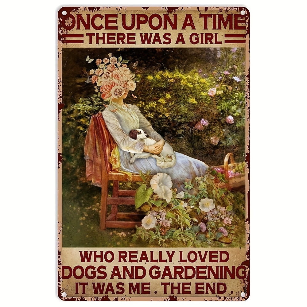 Metal Tin Sign A Girl Loves Dogs Cats Christmas Retro Poster