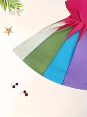 Colorblock Sleeveless Dress for Girls Summer Gift
