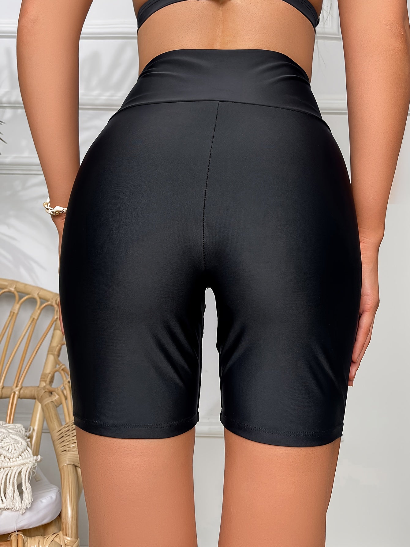 Cross Waist Yoga Shorts High Stretch Running Workout Shorts