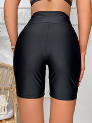 Cross Waist Yoga Shorts High Stretch Running Workout Shorts