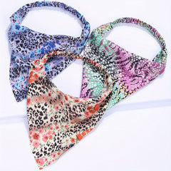 Leopard Floral Headband Triangle Scarf Elastic Turban Boho Bandana