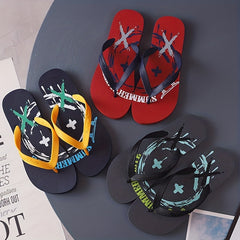 Men's Cartoon Print Arch Support Flip Flops Lightweight Non-slip Sandals