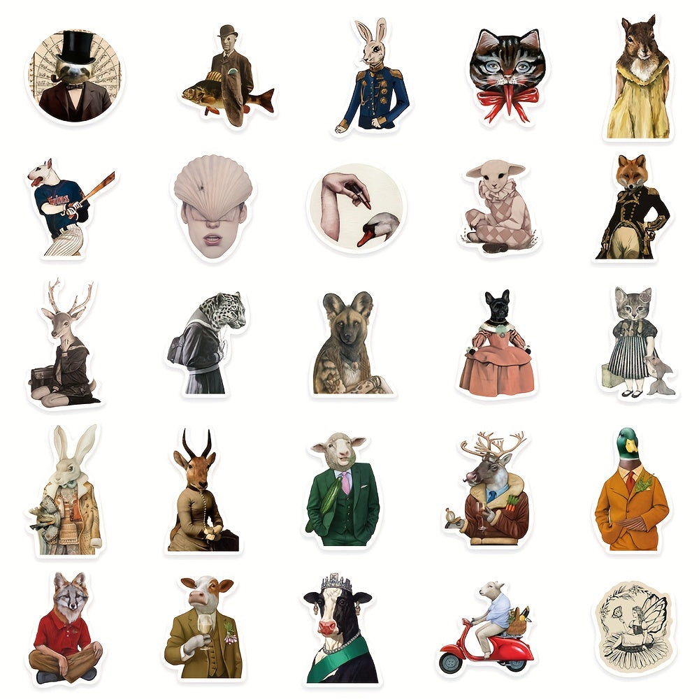 Set of 50 Dark Art Animal Stickers - Perfect for Phone, Laptop & More