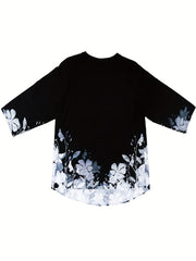 Floral Print Short Sleeve T shirt