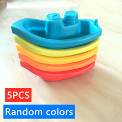 Colorful Stackable Boat Toys for Bath & Beach Play