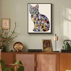 Wooden Cat Puzzle - Irregular Kittens Shape, Stress Relief Game