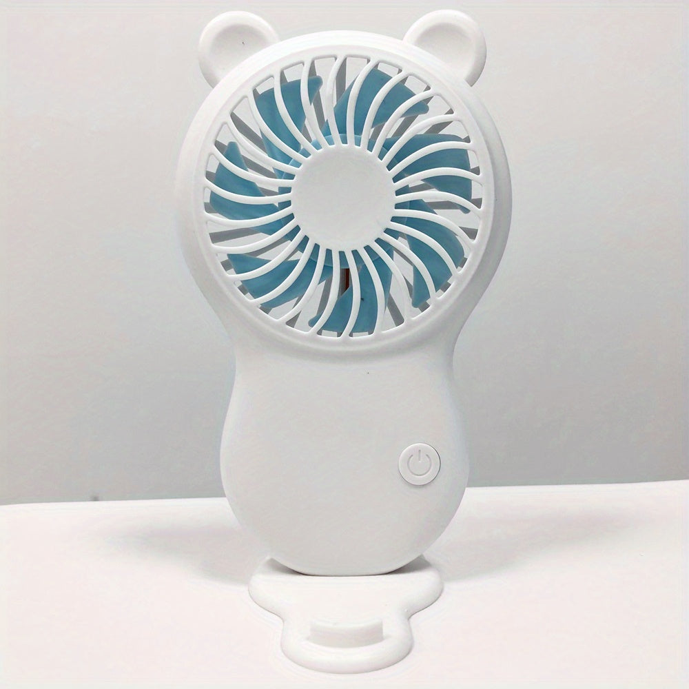 Bear Mini Small Fan Portable Pocket Handheld Fan with Mobile Phone Holder