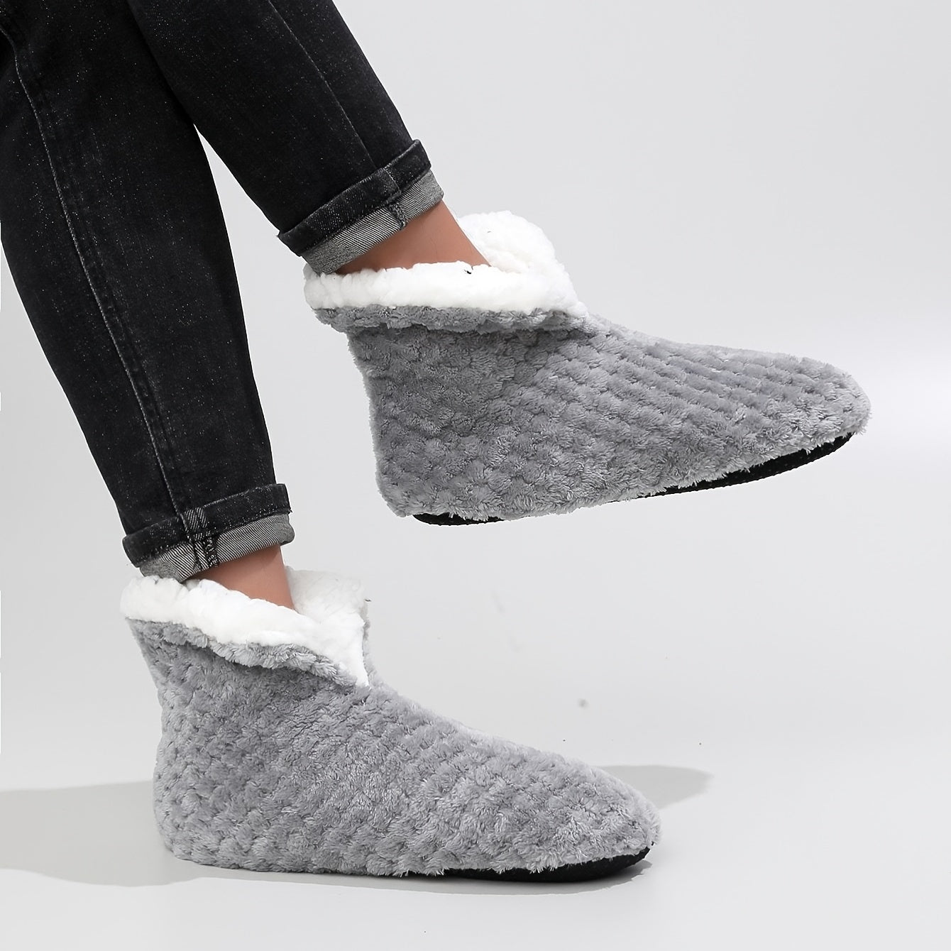 Cozy Plush House Slippers Men Winter Indoor Shoes