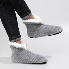 Cozy Plush House Slippers Men Winter Indoor Shoes