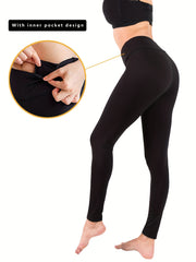 High Waist Women's Fitness Leggings with Inner Pockets